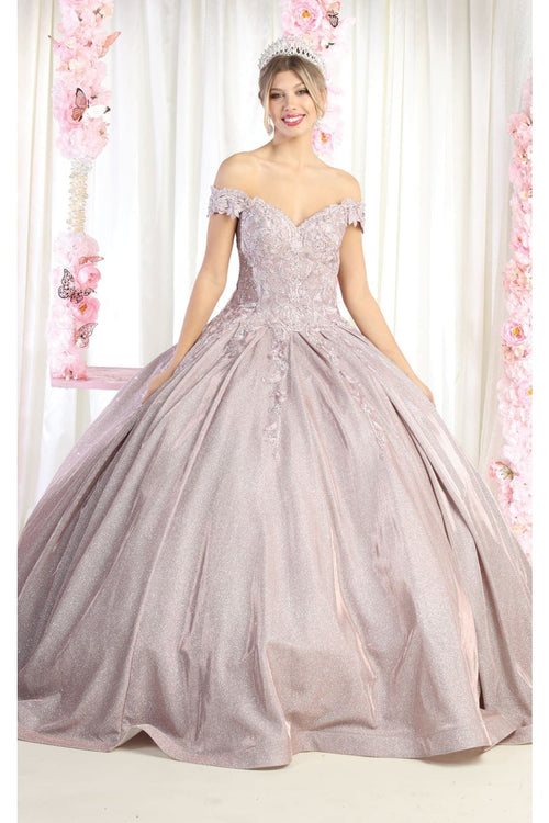 Glittery QuinceaƱera Ball Gown - ROSE GOLD / 4