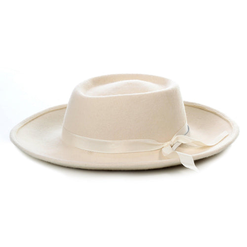 Off White Wide Brim Fedora - Earp - Ferrecci USA
