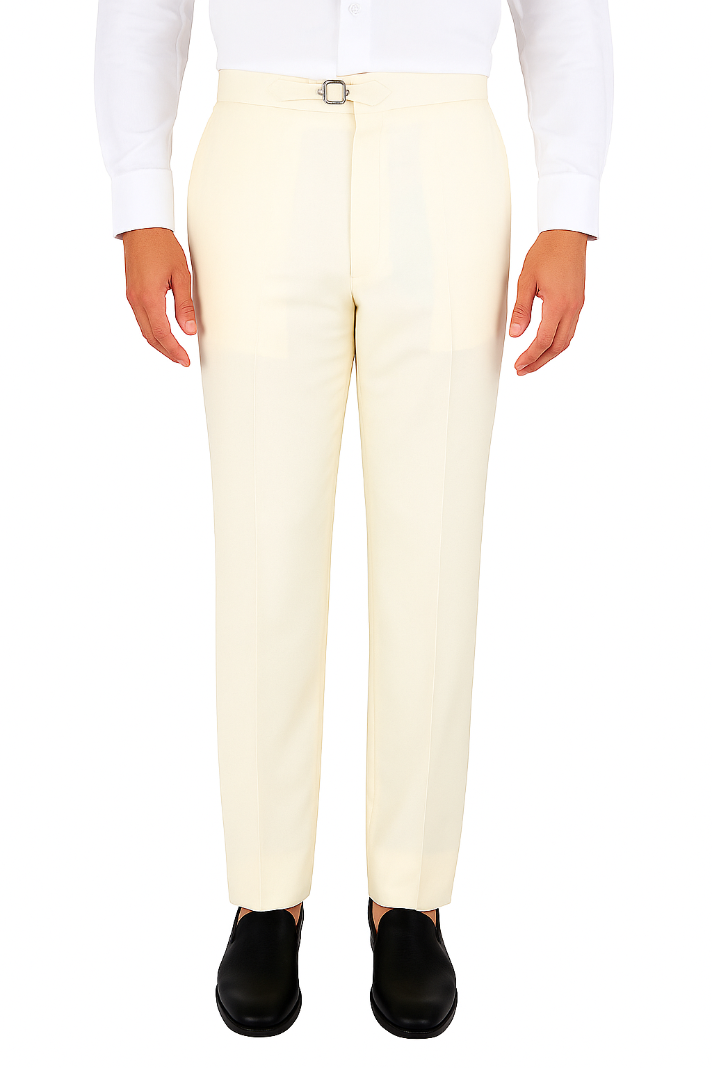 Tiglio Luxe Offwhite Semi-Wide Leg Wool Marbella Dress Pants – SuitUSA