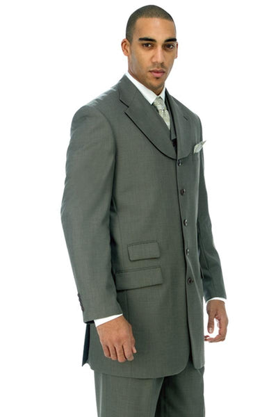 "Olive Vested Church Zoot Suit: Fortino Landi Menswear Classic" - Elegant Mensattire
