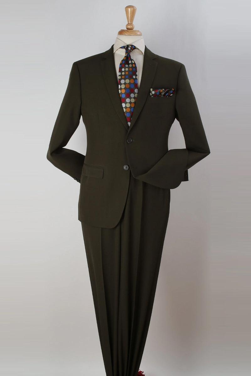 "Oliver Green Apollo King Poplin Suit: 2-Button Modern Cut" - Elegant Mensattire