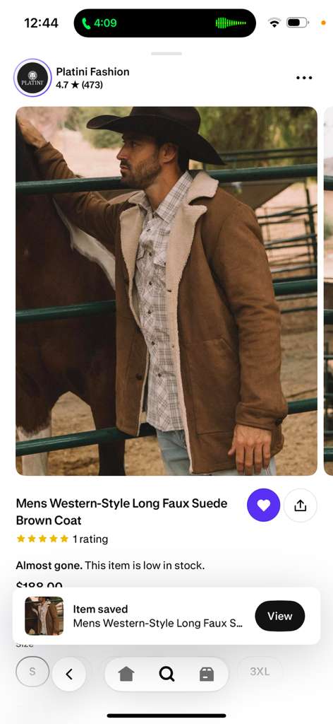 Saco Vaquero Men’s Brown Western Faux Suede Blazer Coat – Cowboy Style Long Jacket for Wedding, Party and Special Events