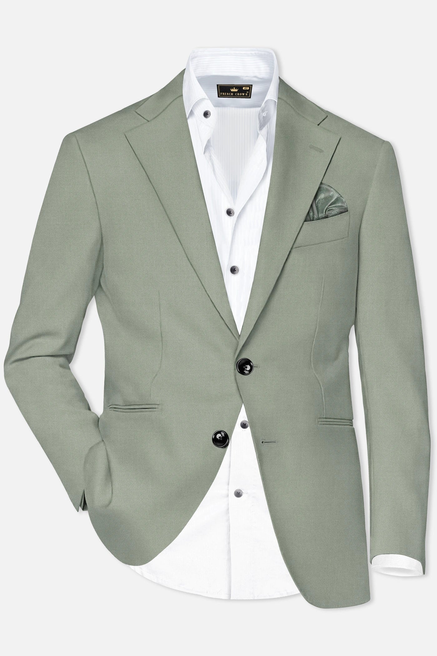 Men’s Sage Green Blazer – Two Button Notch Lapel Formal Jacket for Wedding, Summer and Party Wear in Light Green Sport Jacket – SuitUSA