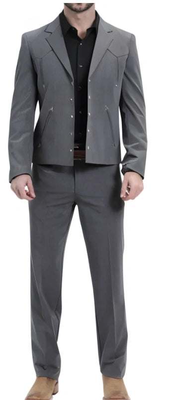 Mens Charcoal Gray Western Blazer β Cowboy Style Casual Jacket Classic Country Western Sport Coat
