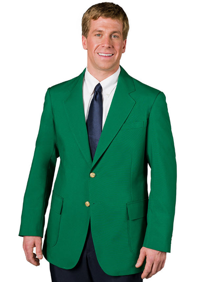 Menβs Kelly Green Blazer with Black Pants β Church, Business and Formal