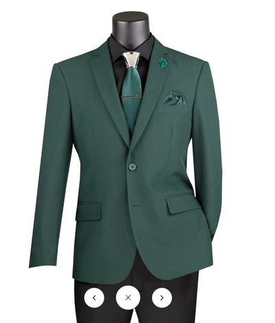 Menβs Hunter Green Blazer β Classic Two Button Sport Coat for Wedding & Formal Wear