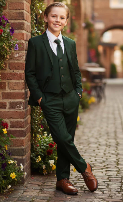 Dad & Son Matching Dark Green 3-Piece Suits β Father and Son Wedding Formal Suits