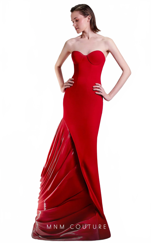 MNM Couture Gaby Charbachy G1407 Red Strapless Sweetheart Mermaid Gown