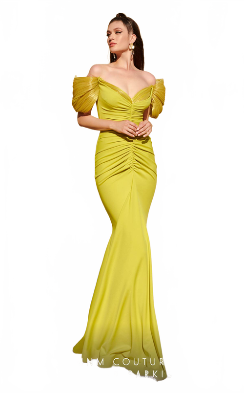 Fouad Sarkis 2774 Off-Shoulder Ruched Mermaid Gown