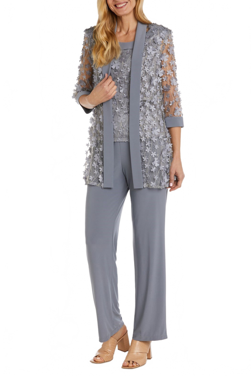 RM Richards 3-Piece Floral Applique Pants Set
