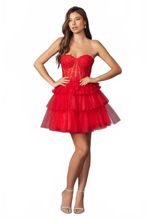 Dama Dresses for Quinceanera in Red Style JT918S Quince Outfit