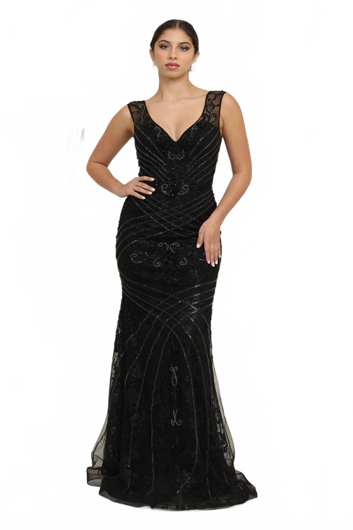 Royal Queen RQ8130 Luxurious Beaded Tiered Gown for Special Occasions