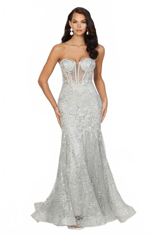 Royal Queen RQ8061 Sweetheart Corset Long Glitter Prom Gown