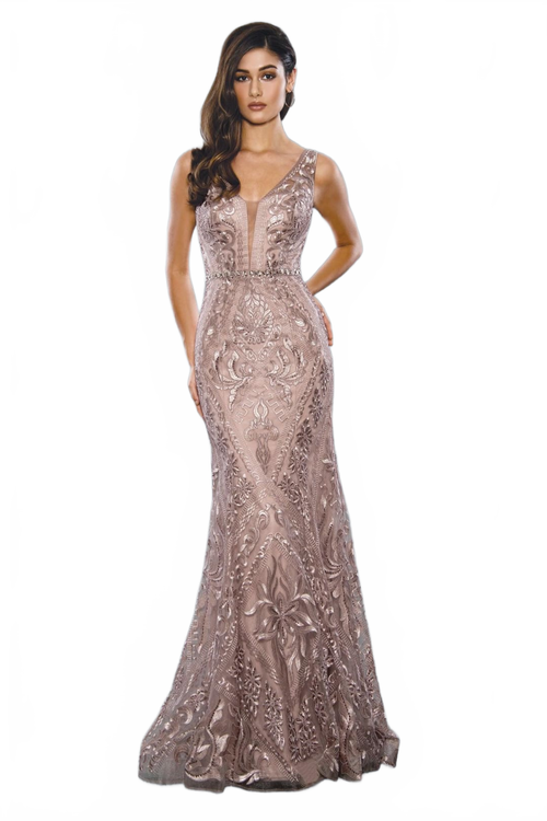 Dusty Pink Prom Dress Mermaid Formal Evening Gown Stella Couture -New Collection
