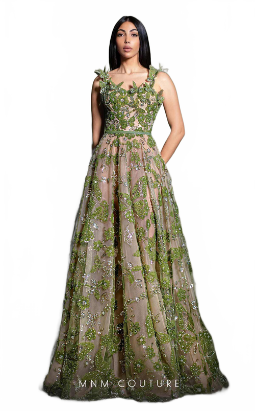 MNM Couture K4199 Sleek Green Formal Dress