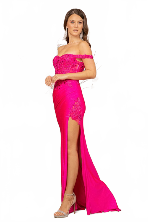 Embellished Off Shoulder Mermaid Gown by Elizabeth KGL3162