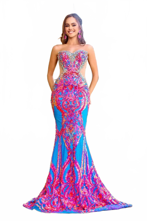 Portia and Scarlett PS24345 Sequin Embellished Mermaid Prom Dress