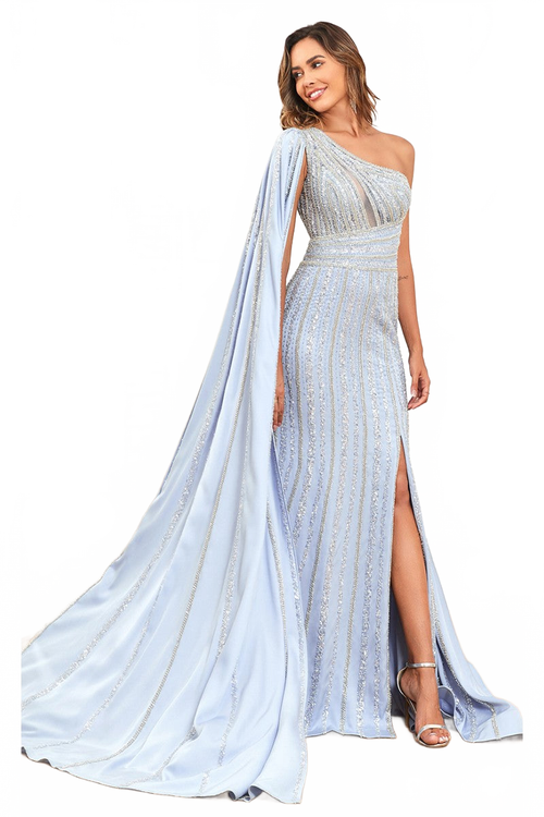 High Couture NR2301 Beaded Long Fitted Formal Glitter Evening Dress
