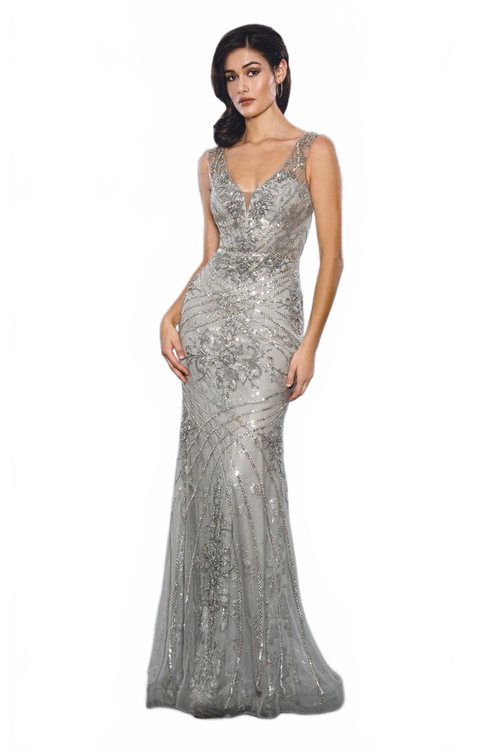 Silver Prom Dress Mermaid Formal Evening Gown Stella Couture 21048
