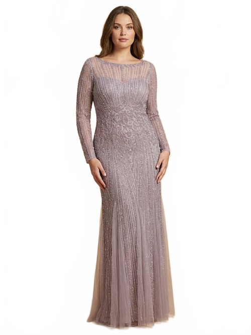 Lara High Neck Beaded Gown