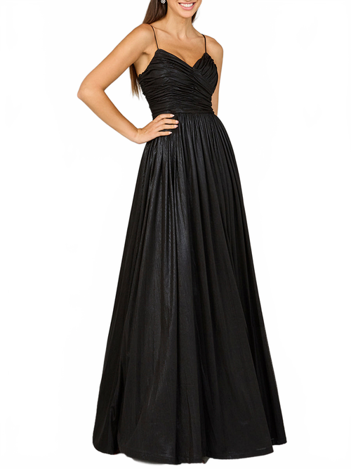 Lara 8120 High Slit Metallic Jersey Wedding guest Dress