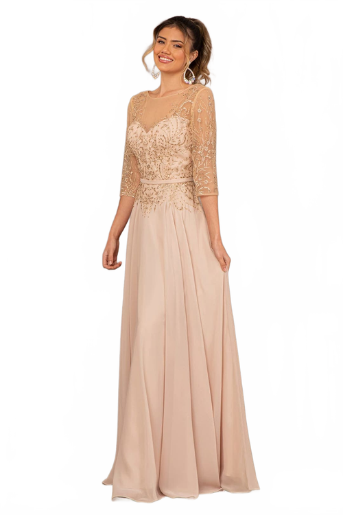 Embroidered A-line Dress by Elizabeth KGL3066