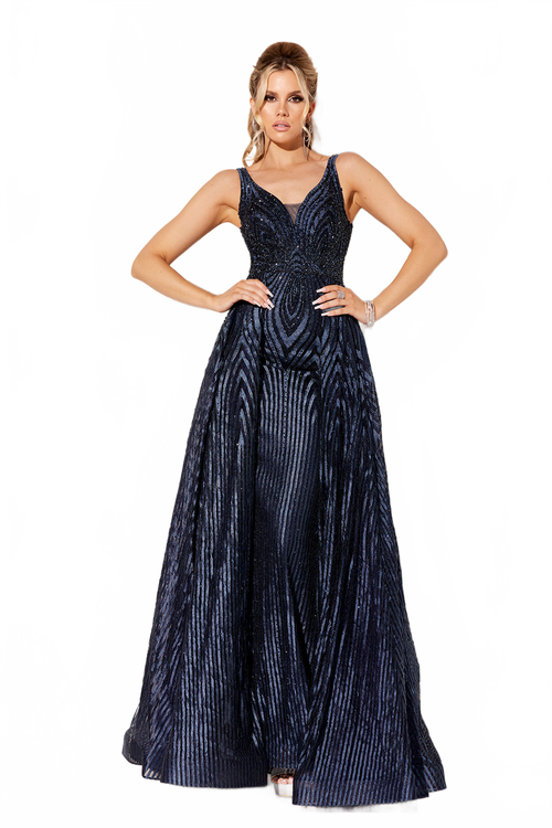 Beaded Sleeveless A-line Gown by Lucci Lu C8074