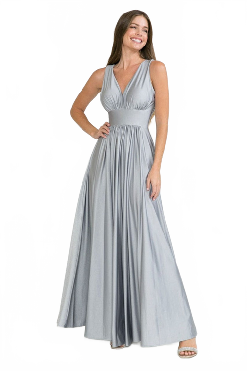Lenovia 5232 Sleeveless Flared Simple Side Pocket Bridesmaids Dress