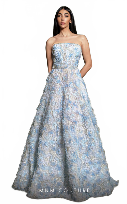 MNM Couture K4197 Blue Timeless Evening Gown