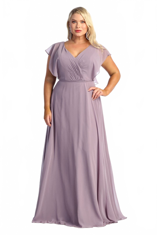 Plus Size Long Evening Gown Maxi Formal Dress for Women By May Queen MQ1917