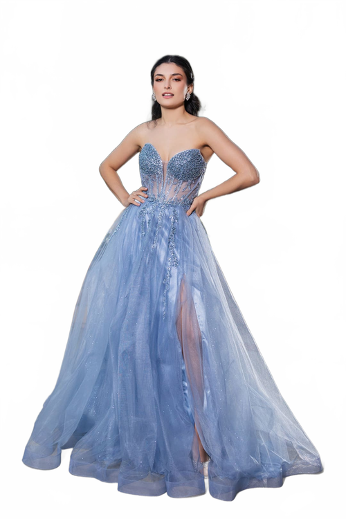 Long Evening Dress Strapless A-Line Prom Gown By Royal Queen RQ8184