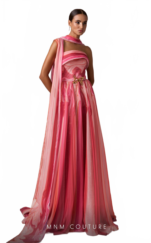 MNM Couture E0079 Strapless Baby Blue Beaded Evening Gown