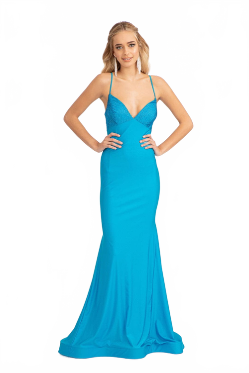 Strappy Bodycon Stretch Jersey Wedding Guest Dress by Elizabeth K GL3035