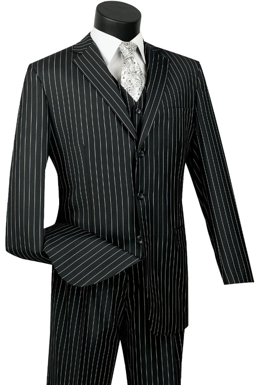 Mens Classic Fit Flat Front Vested Suit in Khaki by Vinci