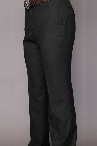 Men's Wool Flat Front Dress Pant in Black