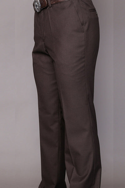 Men's Modern Fit Wool Dress Pants in Brown