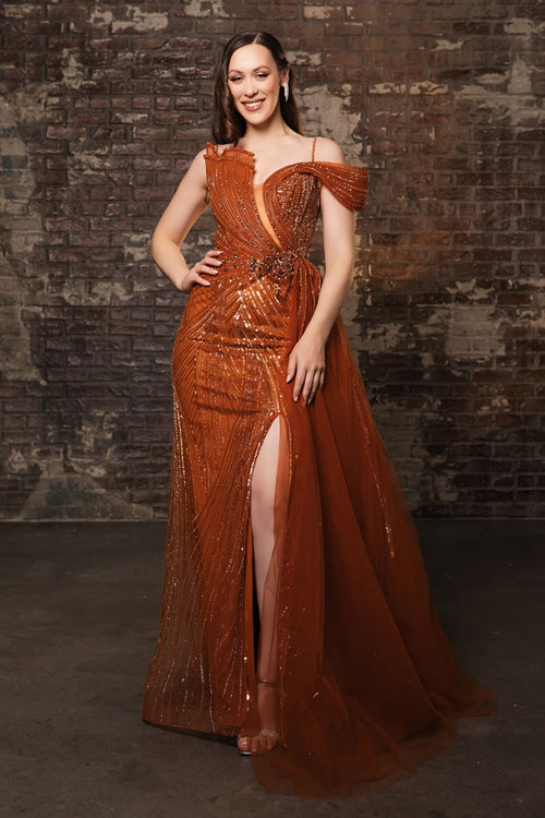 Pageant Dress One Shoulder Strap Long Gala Gown By Royal Queen RQ8187-New Collection