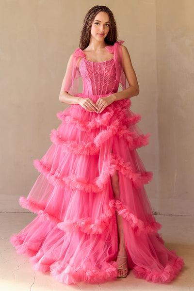 Pageant Dress Sleeveless Layered Ruffles Gown By Amelia Couture 8900