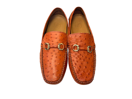 P014091 Palm Beach Genuine Ostrich Driver- Sport Rust