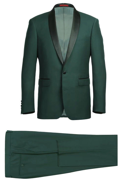 Paris Green 1-Button Shawl Tuxedo (2-Piece Set) by RN Collection