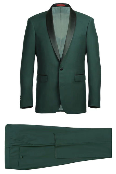 Paris Green 1-Button Shawl Tuxedo (2-Piece Set) by RN Collection