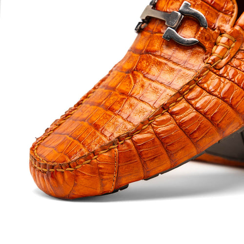 Marco Di Milano Parma Caiman Belly Bit Drivers Brandy