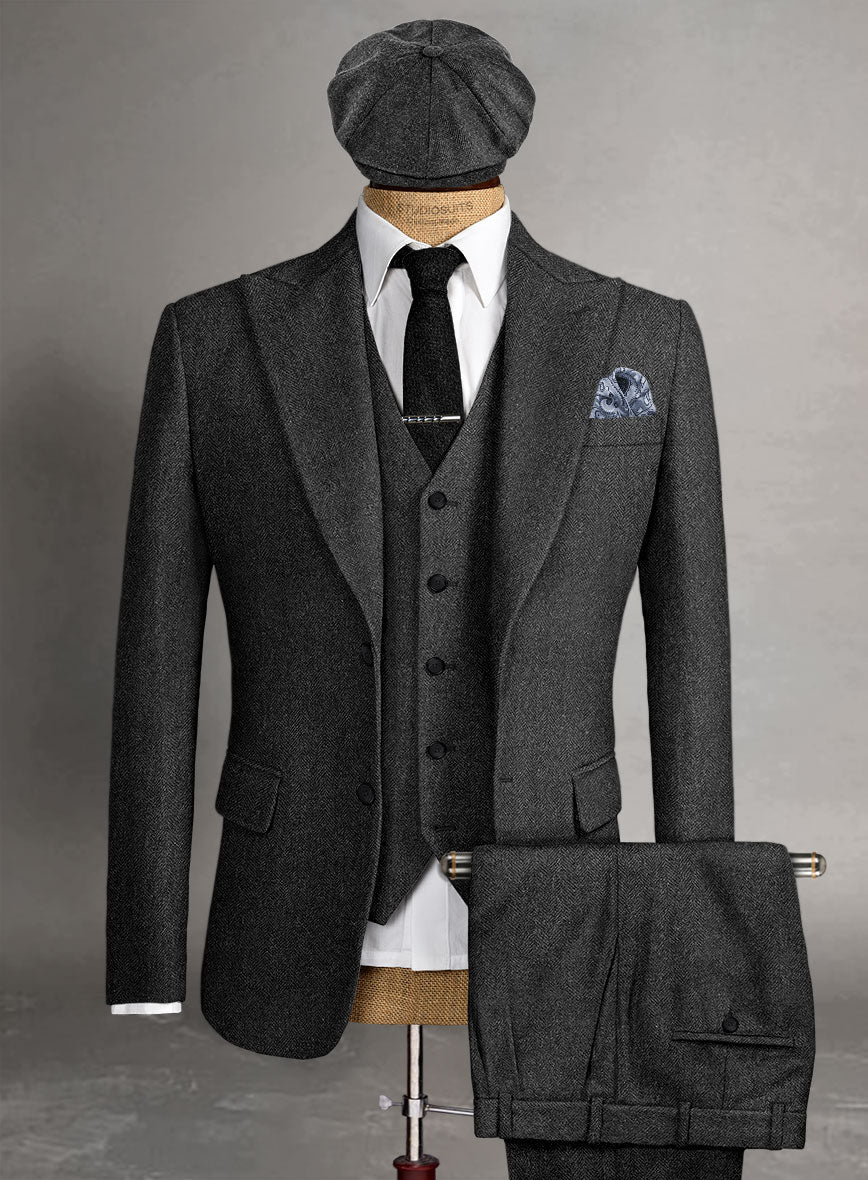 Mens Great Gatsby Outfit - 1920s Gangster Outfit Look in Charcoal – SuitUSA
