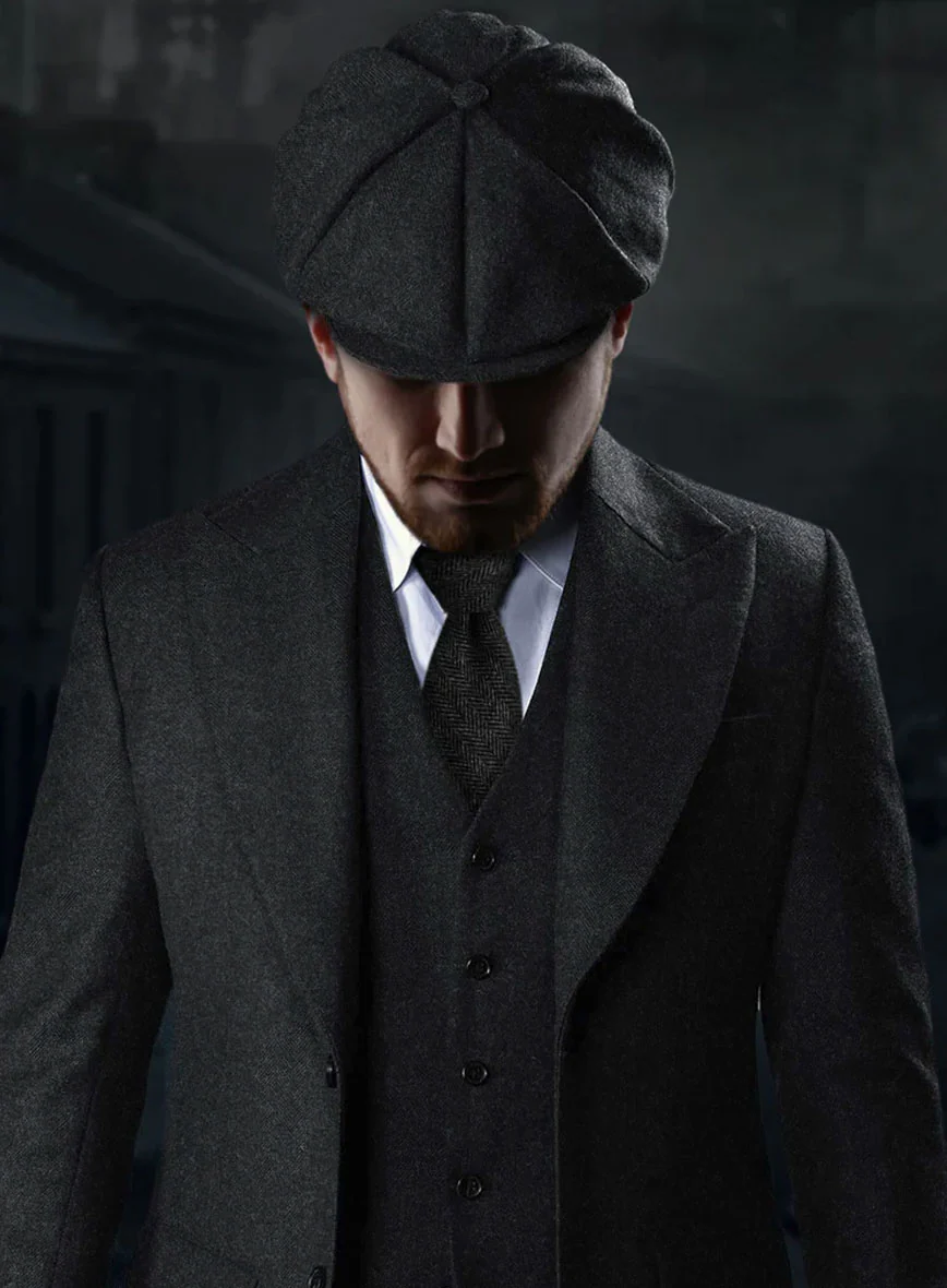 Mens Great Gatsby Outfit - 1920s Gangster Outfit Look in Charcoal β SuitUSA