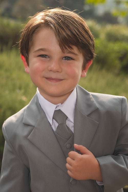Joey Kids Heather Grey Suit 5-Piece Set by Peanut Butter Collection