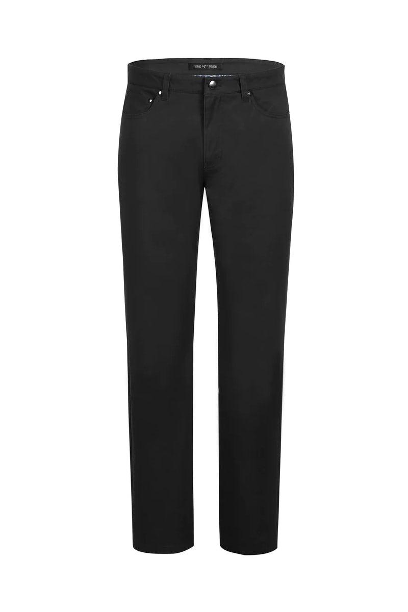 "Pelago Men's Black Cotton Stretch Chino Dress Pants" - USA Men's Outlet – SuitUSA