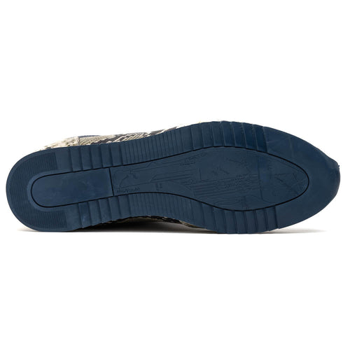 Zelli Peri Python-Embossed Calfskin Sneakers in Black / White