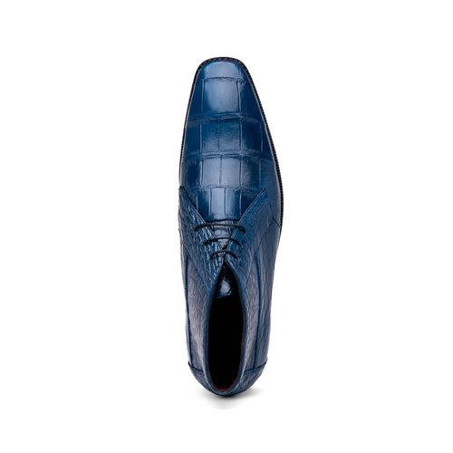 Marco Di Milano Pietro Alligator Blue Chukka Boots