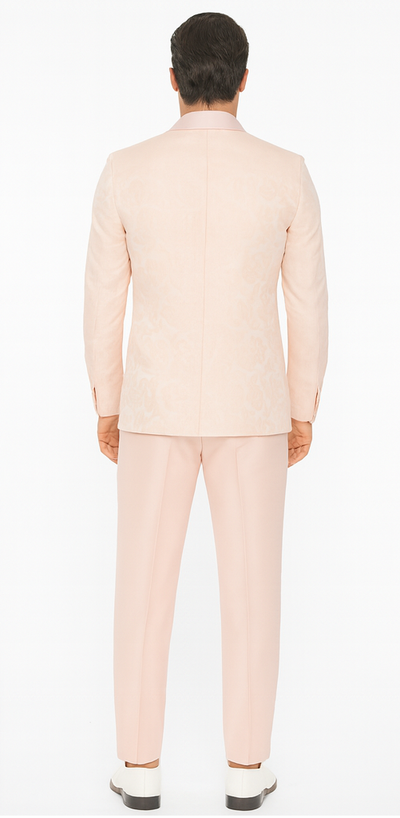 Pink Paisley Tuxedo with Shawl Lapel – 4 Piece Set