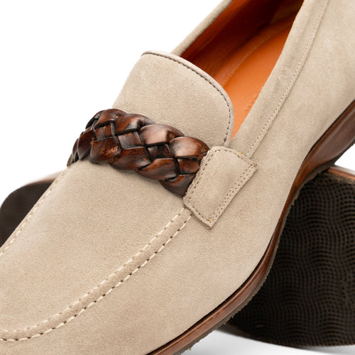 Zelli Pisa Italian Suede Hand-Woven Loafer Brown (16-695-BRN)